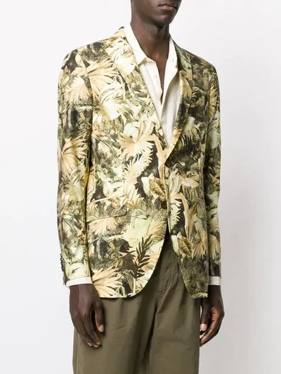 Shop Etro Jungle Print Soft Blazer - Yellow