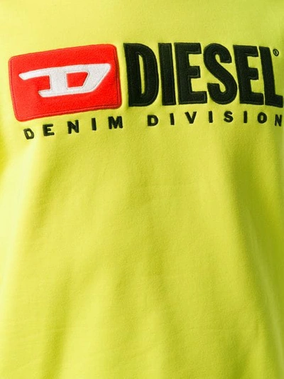 Shop Diesel Logo Sweatshirt In Yellow