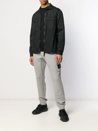 Shop Stone Island Track Trousers In Grey