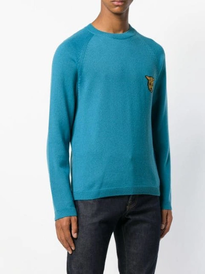 Shop Gucci Intarsia-knit Jumper In Blue