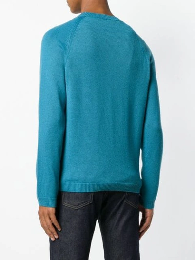 Shop Gucci Intarsia-knit Jumper In Blue