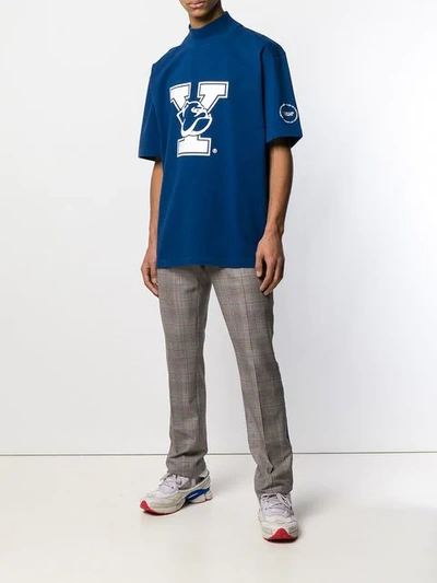 Shop Calvin Klein 205w39nyc Oversized Yale Print T-shirt In Blue