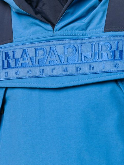 Shop Napa By Martine Rose Logo Hooded Windbreaker Jacket - Blue