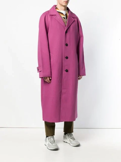 Shop Marni Long Single-breasted Coat In Pink