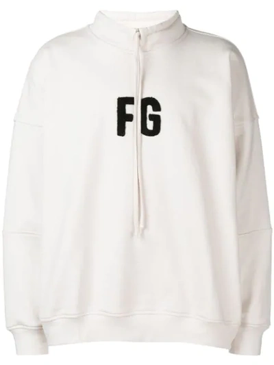 Shop Fear Of God Initials Patch Hoodie In White