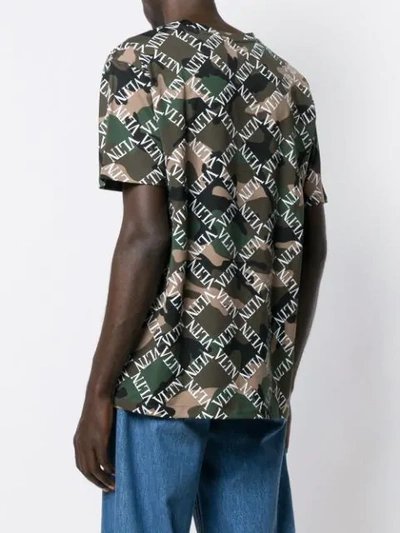 Shop Valentino Camouflage Vltn Printed T-shirt In Green