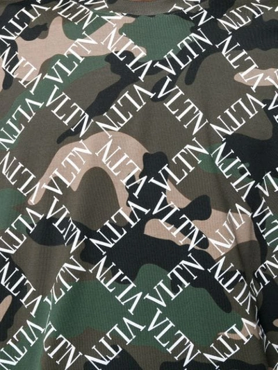 Shop Valentino Camouflage Vltn Printed T-shirt In Green