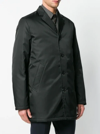 Shop Prada Nylon Garbadine Coat In Black