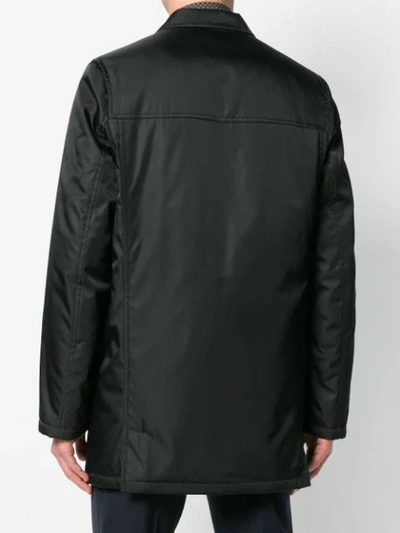 Shop Prada Nylon Garbadine Coat In Black