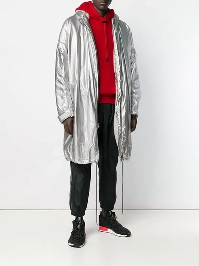Nike Fear Of God Nrg Ti Oversized Sherpa-lined Textured-nylon Hooded Parka  In Silver | ModeSens