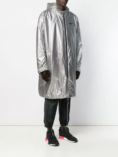 fear of god x nike parka jacket metallic silver