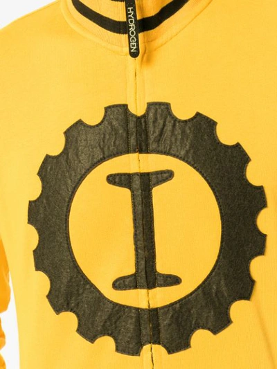 Shop Hydrogen Contrast Logo Cardigan - Yellow