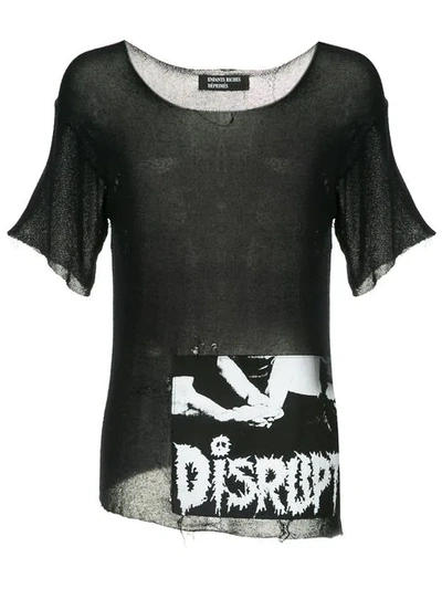 Shop Enfants Riches Deprimes Distrupt Destroyed Knit T-shirt In Black