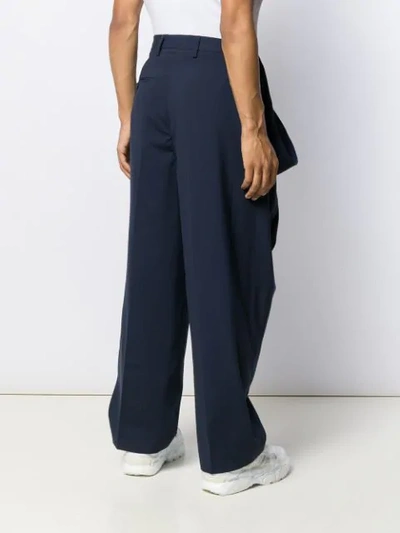 Shop Hed Mayner Draped Trousers - Blue