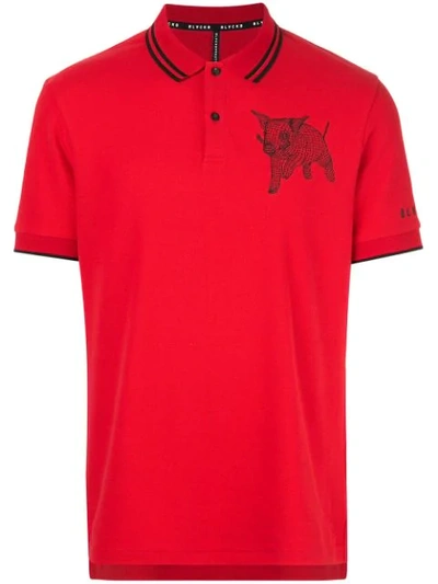 Shop Blackbarrett Mesh Pig Polo Shirt In Red