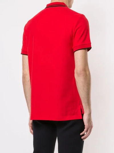 Shop Blackbarrett Mesh Pig Polo Shirt In Red