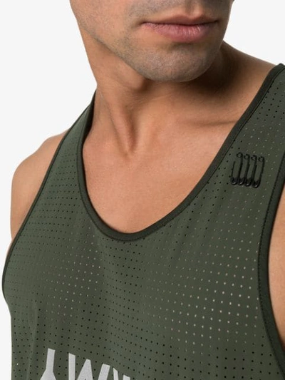 Shop Satisfy Army Print Perforated Vest In Green