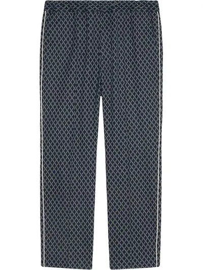 Shop Gucci Jersey Jogging Trousers In Blue