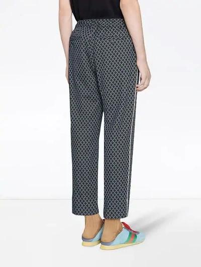 Shop Gucci Jersey Jogging Trousers In Blue