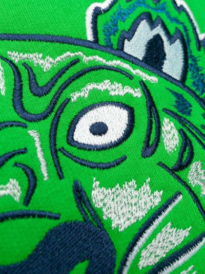 Shop Kenzo Tiger Embroidered Sweatshirt In Green