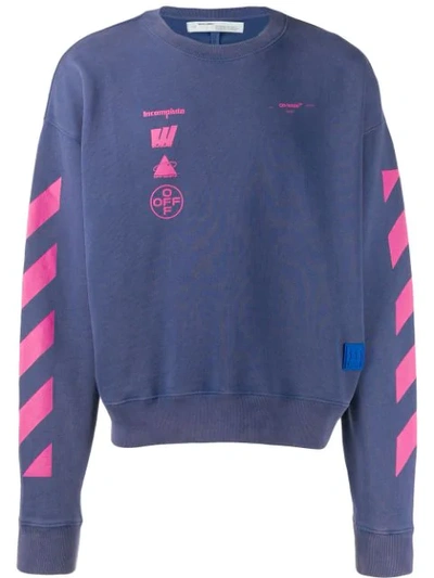 Shop Off-white Mariana De Silva Print Sweatshirt In Blue Multicolor