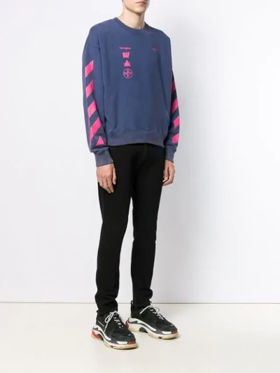 OFF-WHITE MARIANA DE SILVA PRINT SWEATSHIRT - 蓝色