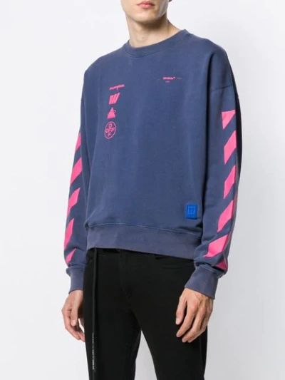 OFF-WHITE MARIANA DE SILVA PRINT SWEATSHIRT - 蓝色