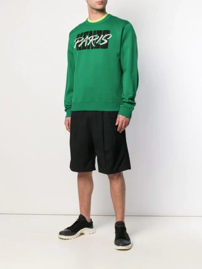 Shop Kenzo Sweatshirt Mit Logo-print In Green
