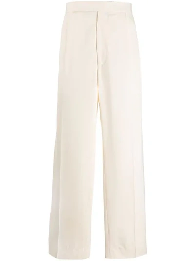 Shop Haider Ackermann Wide Leg Trousers In Neutrals