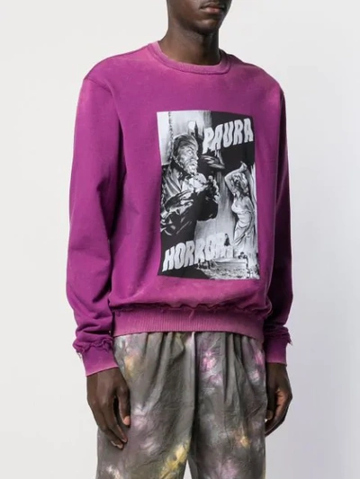 Shop Paura Logo Sweatshirt In Purple