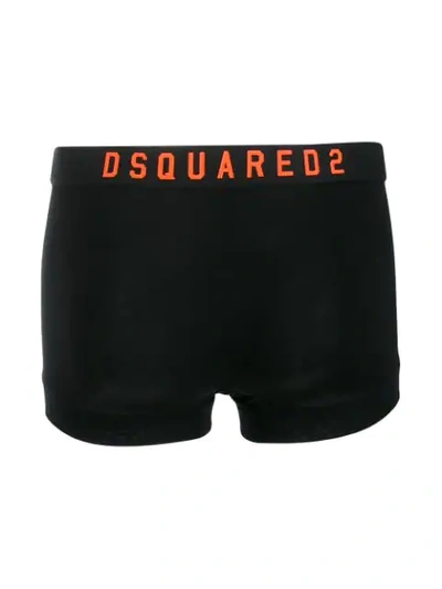 Shop Dsquared2 Icon Print Boxers In 965 Black/orange