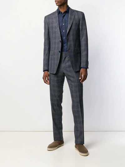 Shop Etro Semi-deconstructed Two-piece Suit - Blue