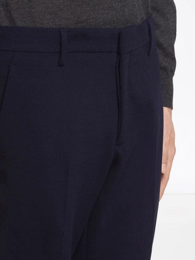 Shop Prada Slim-fit Tailored Trousers In Blue