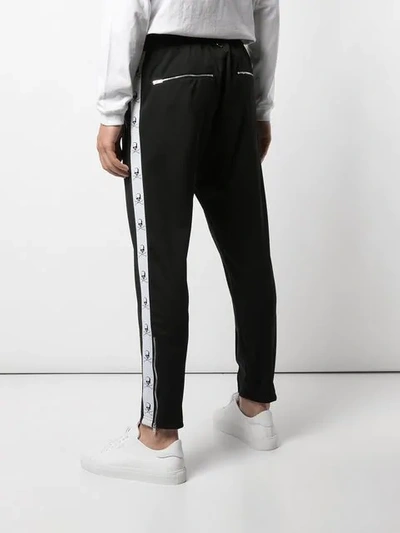 Shop Mastermind Japan Side Stripe Trousers In Black White Tape