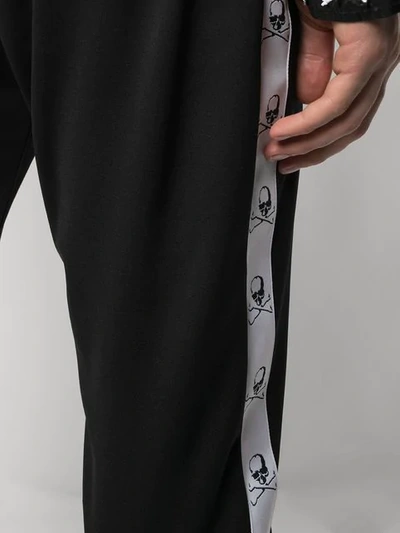 Shop Mastermind Japan Side Stripe Trousers In Black White Tape