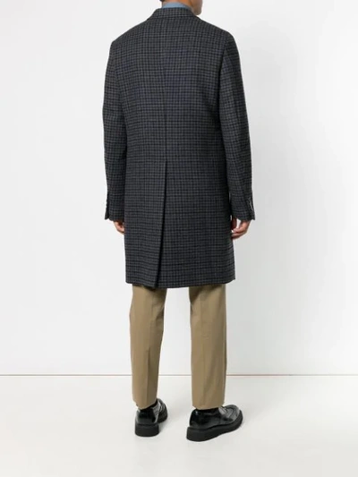 Shop Prada Checked Coat In Grey
