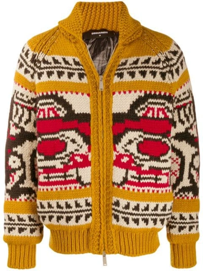 Shop Dsquared2 Chunky Knit Jumper In Yellow