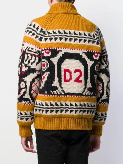 Shop Dsquared2 Chunky Knit Jumper In Yellow