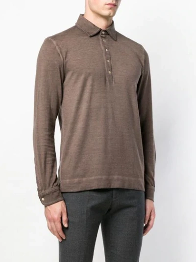 Shop Massimo Alba Longsleeved Polo Shirt In Neutrals