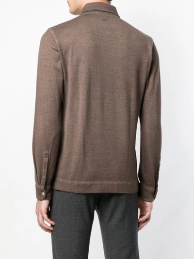 Shop Massimo Alba Longsleeved Polo Shirt In Neutrals