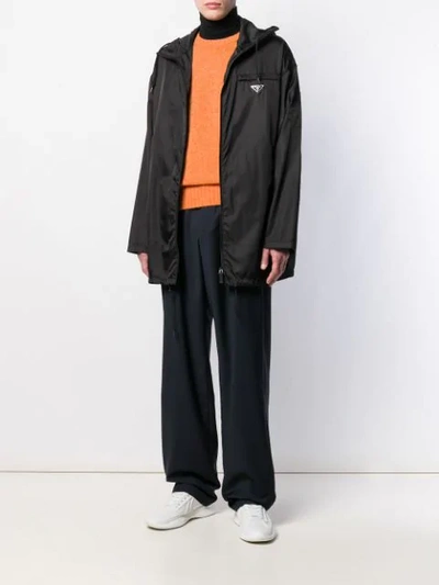 Shop Prada 'shetland' Pullover Mit Rundem Ausschnitt In Orange