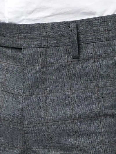 Shop Junya Watanabe Man Plaid Straight Leg Trousers - Grey