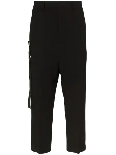 Shop Rick Owens Cropped-hose - Schwarz In Black