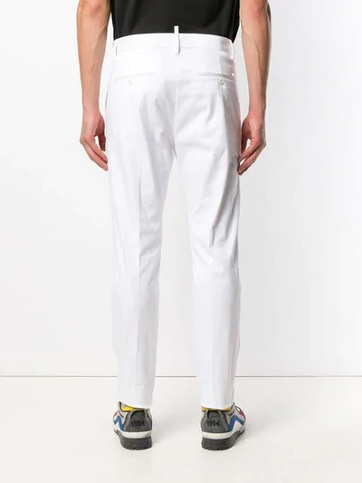 Shop Dsquared2 Regular Fit Tailored Trousers In White