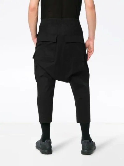 Shop Rick Owens Drop Crotch Cropped Trousers In Black