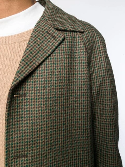 Shop Prada Tweed Single-breasted Coat In Green