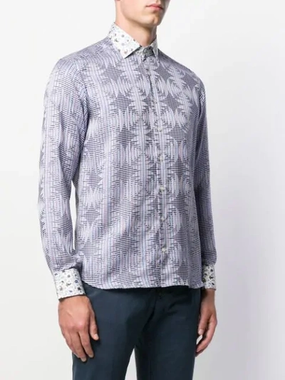 Shop Etro Embroidered Long-sleeve Shirt In Blue