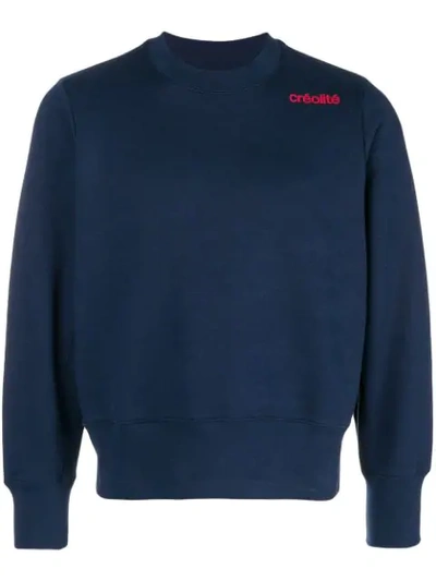 Shop Wales Bonner Round Neck Sweatshirt In Blue