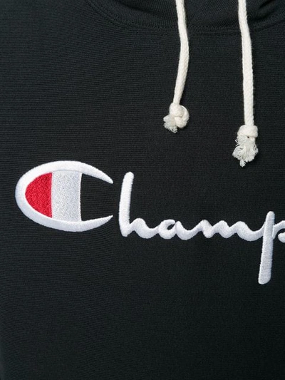 Shop Champion Logo Print Hoodie In Black