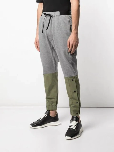 Shop Ben Taverniti Unravel Project Colour-block Track Trousers In Grey